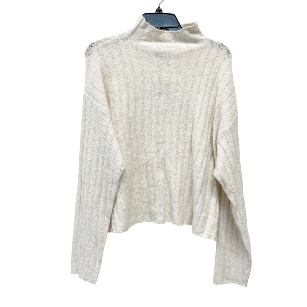 Universal Thread Women's Cream Ribbed Mock Neck Knit Sweater Size XL